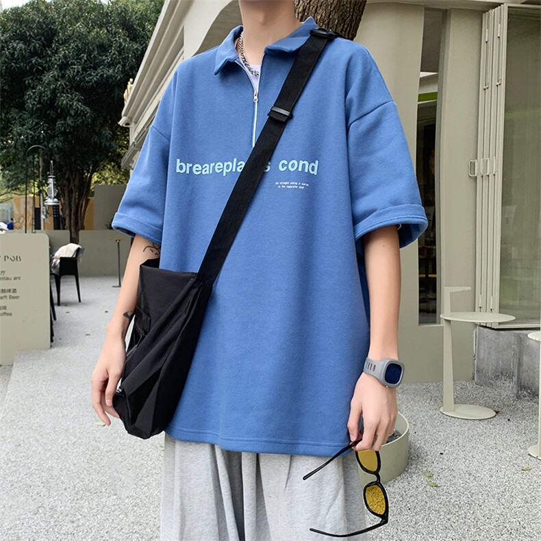 夏季新款POLO杉休闲潮流美式华夫格百搭翻领短袖T恤PL3320-P52图片