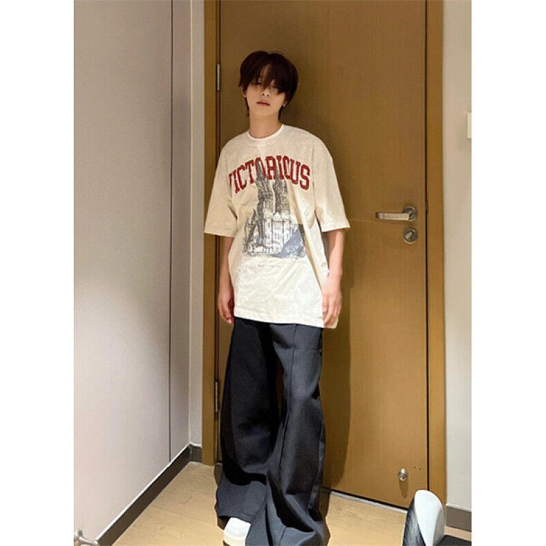 夏季美式复古领口假两件设计感短袖t恤男潮情侣上衣TT10,男装T恤,星座1116A（原606A-3）