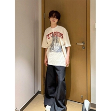 夏季美式复古领口假两件设计感短袖t恤男潮情侣上衣TT10，男装T恤，星座1116A（原606A-3）