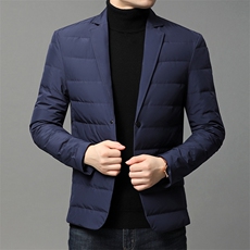 2023冬季新款男士加厚保暖羽绒西服上衣中年商务休闲西装男外套，男装西服，电商B212（原钱塘6029）