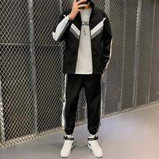 立领夹克一套搭配帅气青少年潮流工装卫衣套装男机能开衫D01P70，男装套装，电商B226-2（原B217-2）