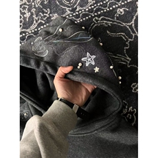 网图连帽珍珠刺绣加厚长袖卫衣男潮WY452-特P55，男装卫衣，星座1007（原301D）