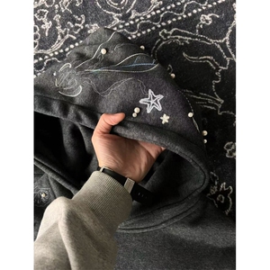 网图连帽珍珠刺绣加厚长袖卫衣男潮 WY452-特P55图片