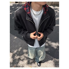 网络图现货！！假两件翻领格子夹克外套RS265-P68，男装夹克，星座1005-6