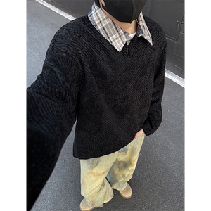 YK86135-P30加绒P35 聚酯纤维 秋冬季美式复古加绒长袖图片