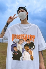 港风新款夏季时尚挂件宽松圆领情侣破洞短袖T恤DT354P45控68，男装T恤，电商A247