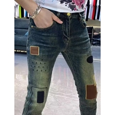 1506-1/K78291/P52欧美高端复古贴布刺绣破洞牛仔裤男秋冬潮牌，男装牛仔裤，星座1506-1