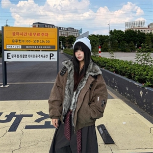 现货高质量 座山雕毛领棉服男女冬季cleanfit工装外套MF389-P115图片