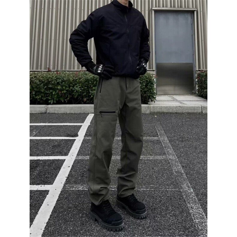 W9324-P50网图现货新款美式机能户外软壳军鸟直筒工装冲锋裤，男装休闲裤，星座1608-2