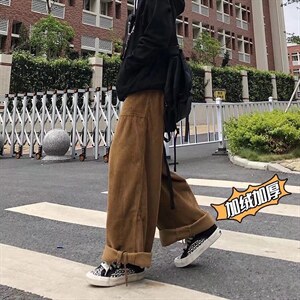 日系灯芯绒裤子男春秋潮牌复古休闲裤加绒款AJ377P40常规30,男装休闲裤,星座1116-2