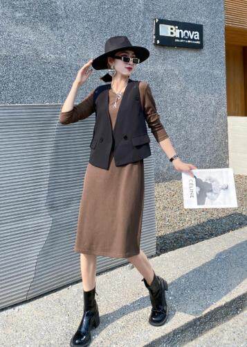 爆版马夹两件套系列款，女装马夹，米儿衣景