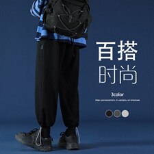 2021秋季新港风蒙马特日系大码男卫裤抽绳九分休闲裤K2056-P35，男装休闲裤，电商A001