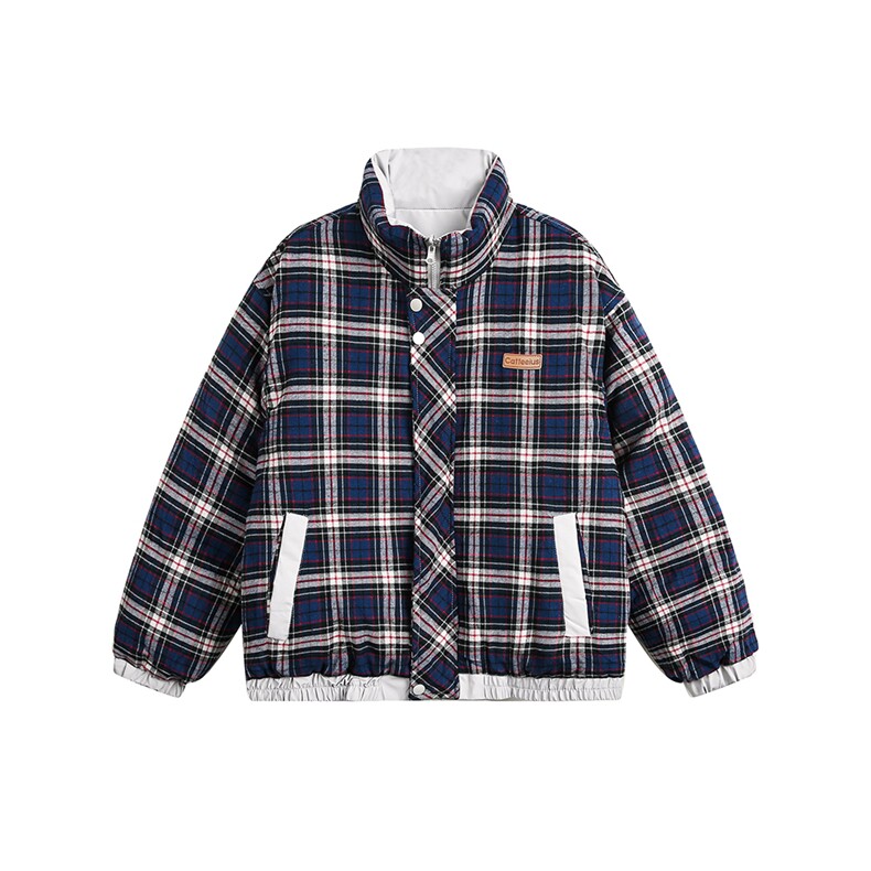 两面穿格子棉服--5675258,男装棉衣,电商S012（CATTEE）