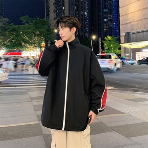 港风二开拼接上衣夹克宽松落肩立领冲锋衣外套 JK861 P65图片