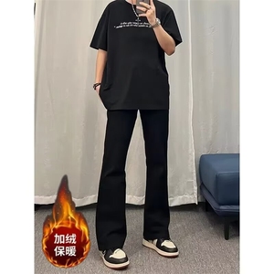 微喇牛仔裤男窄版直筒修身加厚加绒美式高街潮牌Z701R P38图片