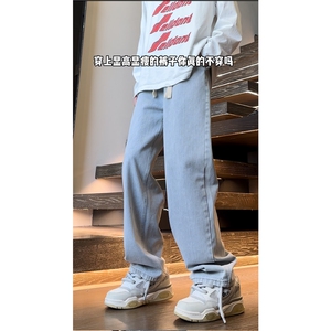ins宽松直筒潮牌牛仔裤港风新款休闲裤子K5224 P45控58 B315图片