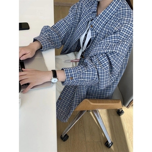 【现货】CS345LL-特P35 cleanfit蓝色格子衬衫男慵懒风高级感衬衣图片