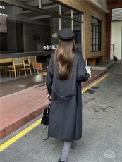 2025年春季新款五粒扣长款大衣舒适休闲通勤百搭时尚，女装毛呢外套，宸诺服饰