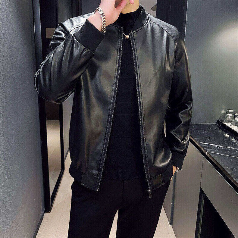 新款男士皮衣皮夹克防水防油防污309B-3-6601-P55图片