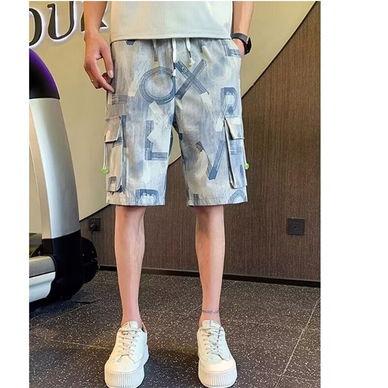 2025新款工装短裤男夏季潮牌宽松中裤子休闲五分裤运动健身大裤衩图片