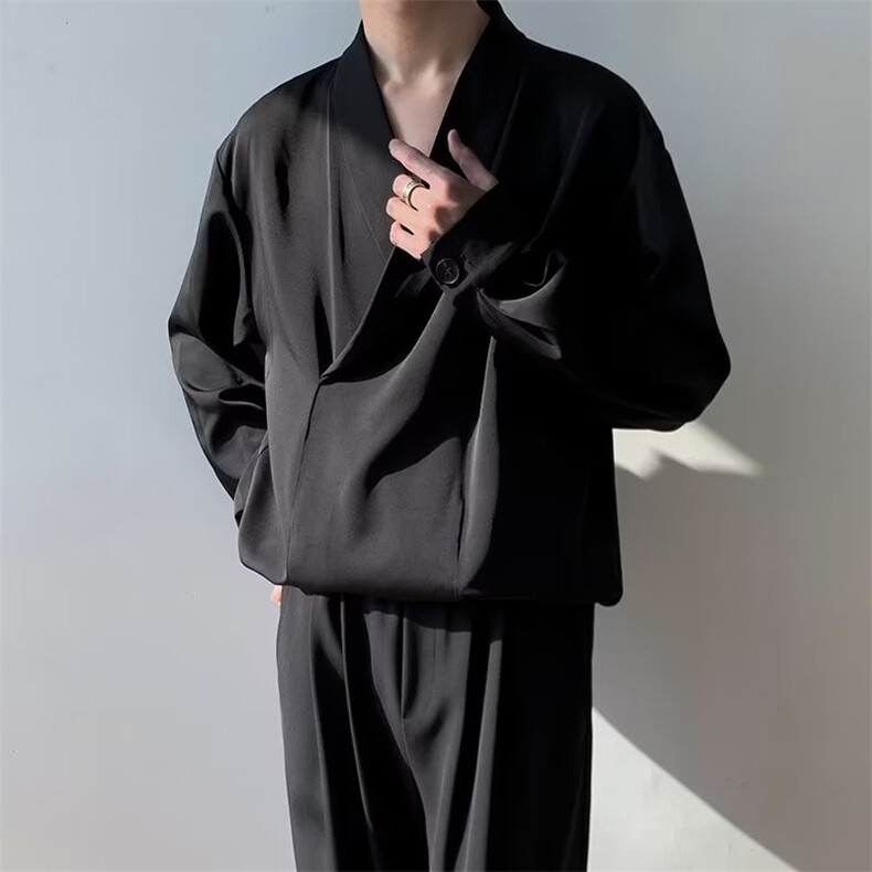 新中式唐装衬衫男长袖风交领轻熟雅痞衬衣服ins潮流休闲外套,男装衬衫,星座601-2