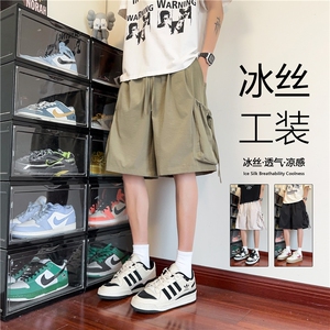 2025夏季新款户外机能大口袋冰丝宽松短裤B315-K25549-特p30控58图片