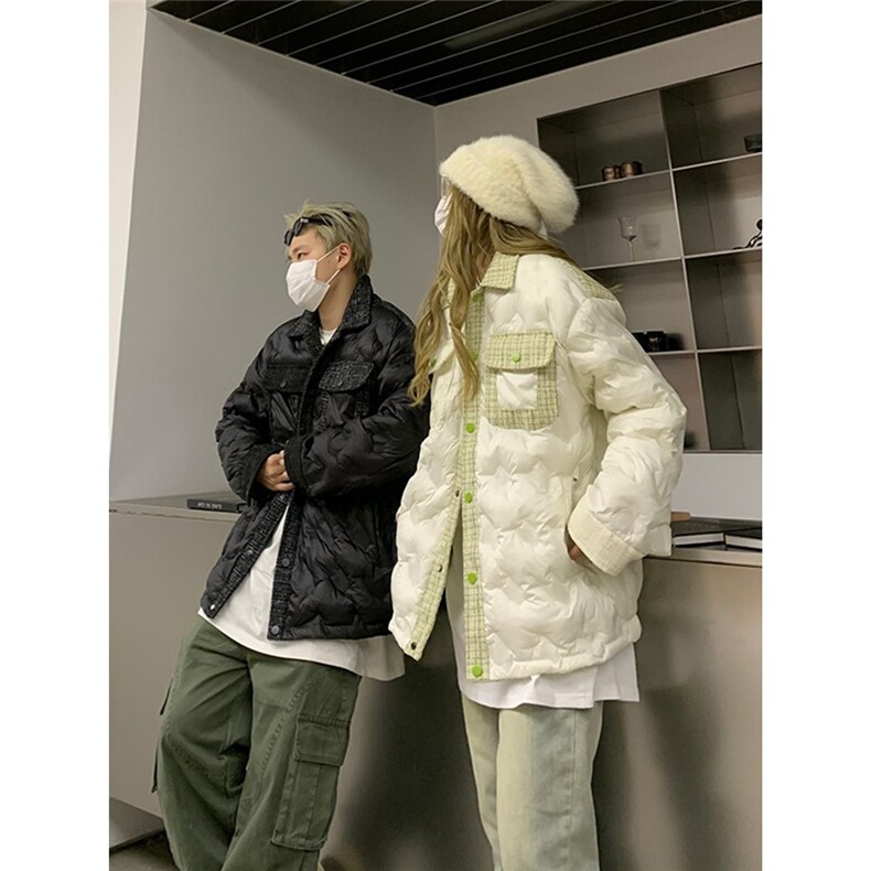 网图美式小香风格印外套加厚男女棉衣宽松棉服潮A025-QY13357-P88,男装棉衣,电商A025