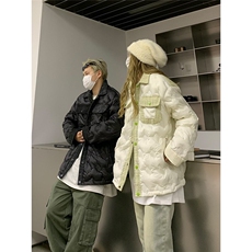 网图美式小香风格印外套加厚男女棉衣宽松棉服潮A025-QY13357-P88，男装棉衣，电商A025