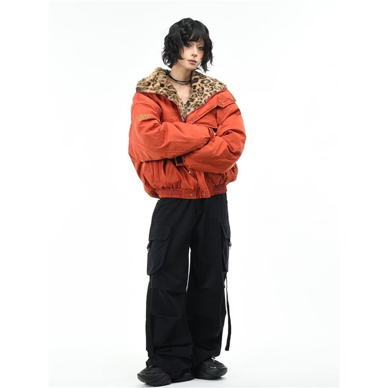 冬季美式棉服工装夹克男宽松潮牌冲锋衣男红色休闲外套TT530P102,男装夹克,星座1013-5