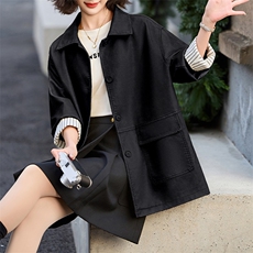 Y3K中长款皮衣西装领显瘦休闲春季街头风上衣甜辣风春秋气质洋气，女装皮衣，潮流依族