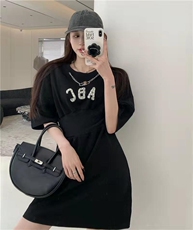 夏季新款休闲重工连衣裙，女装连衣裙，格瑞琪