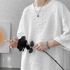 D004-P352025夏季新款特殊面料短袖t恤男士大码港风半袖潮M-5XL，男装T恤，电商B280-1（原A049）