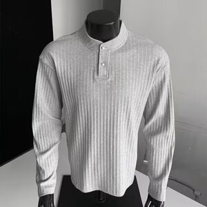 A50-P52 肌理感半拉链长袖T恤男款2025春季新款高级感叠穿打底衫图片