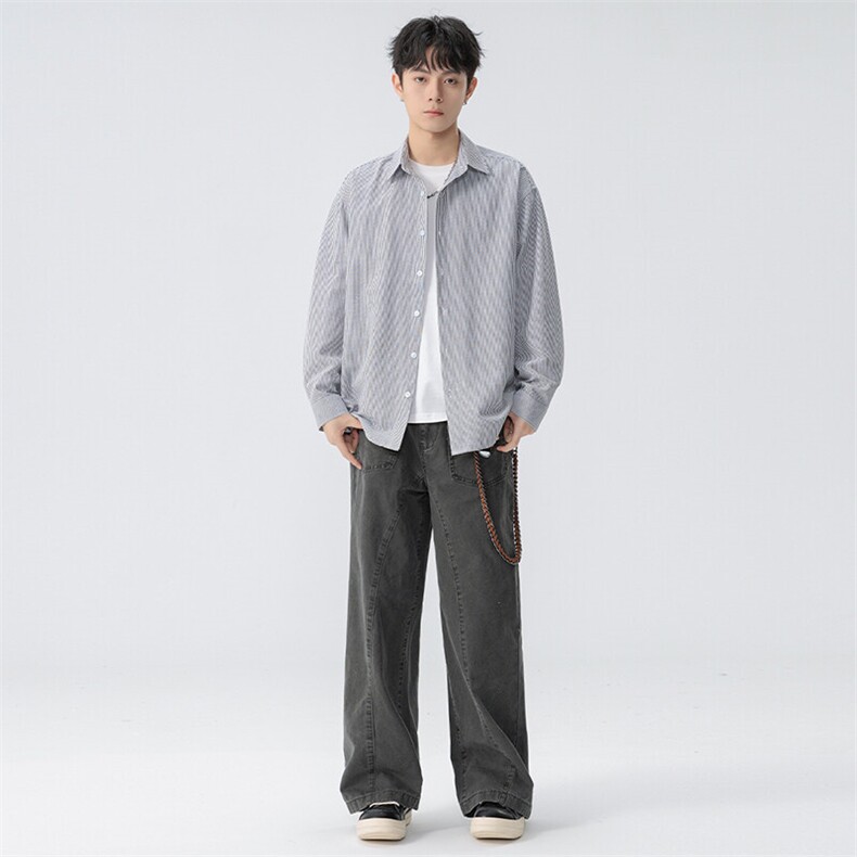 新款休闲竖条衬衫,男装衬衫,星座1106-2（原1111B）