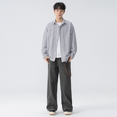 新款休闲竖条衬衫，男装衬衫，星座1106-2（原1111B）
