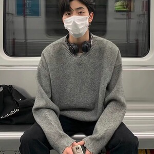 高质量割破慵懒风宽松百搭针织衫毛衣MY064-P50图片