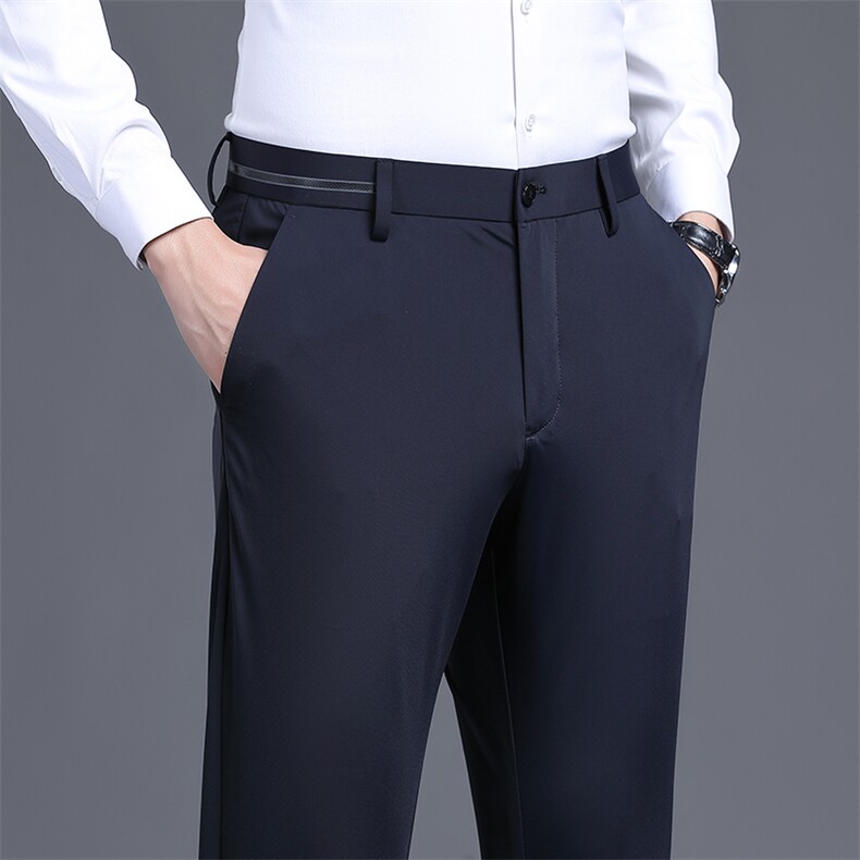 D9201春季新款男士商务休闲弹力纯色休闲裤免烫透气修身长裤P98，男装休闲裤，电商B360