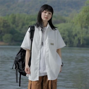 夏季新款衬衫潮流慵懒男方领衬衫P32