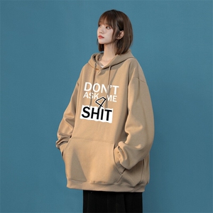 美式复古字母印花LOGO男女情侣潮牌连帽卫衣图片