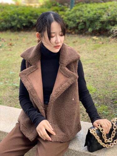 【】皮毛一体马甲 mLXL，女装马夹，FUMEI赋美