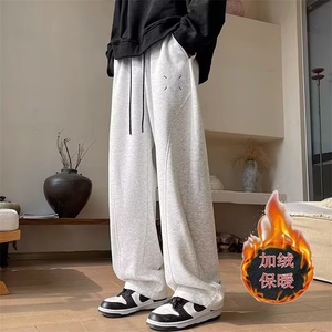 重磅休闲裤子男秋冬季美式宽松直筒弯刀裤男士潮牌hiphop长图片