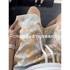 B221美式ins高街个性花色宽松短裤五分裤LK25568-特P25控48.88，男装牛仔裤，电商B221