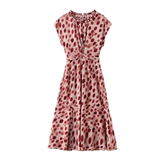 高级感温柔风女人味碎花波点连衣裙夏季新款超好看收腰显瘦A字裙，女装连衣裙，依路服饰