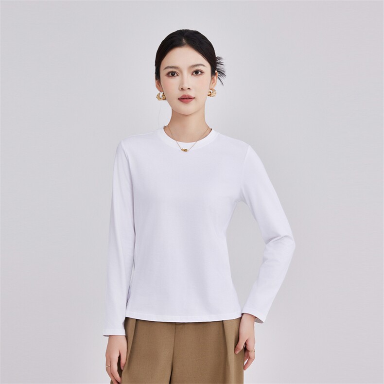 2025年秋季新款精爽女士棉短袖时尚休闲通勤百搭,女装T恤,硕诚羊绒