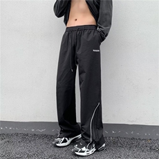 冲锋裤男秋季薄款痞帅潮牌宽松休闲长裤美式高街机能阔腿EB0-P38，男装休闲裤，星座1109-3