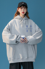 2024春季新款潮设计感小众MODE印花宽松连帽卫衣W266P35控58，男装卫衣，A247A
