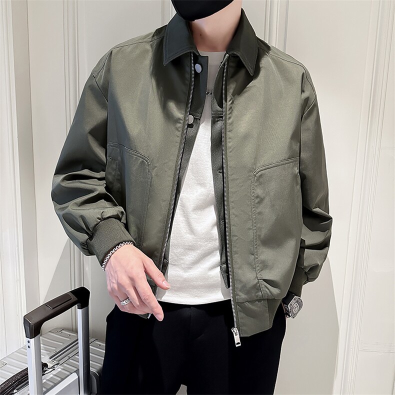 秋季2023轻熟抖音小伙假两件纯色休闲夹克店主风A236-JK5031-P135图片
