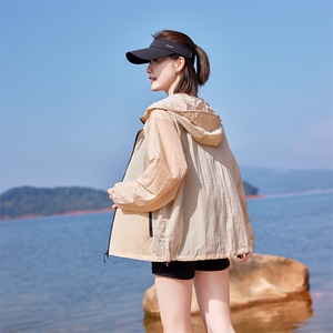 山系防晒衣女2024夏季新款宽松洋气户外透气薄款防晒服短外套,女装防晒衣,可可小西