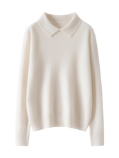 2025年秋季新款十二针桂花针POLO领针织上衣时尚休闲通勤百搭，女装羊绒衫，澳煜绒