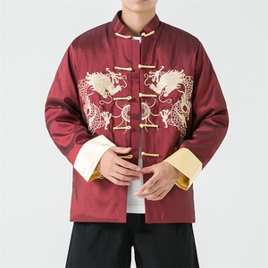 M2388^风复古刺绣唐装外套男新中式改良汉服大码文艺演出服图片